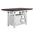 Pemberly Row Farmhouse White 5-Piece Gathering Table Set with Storage