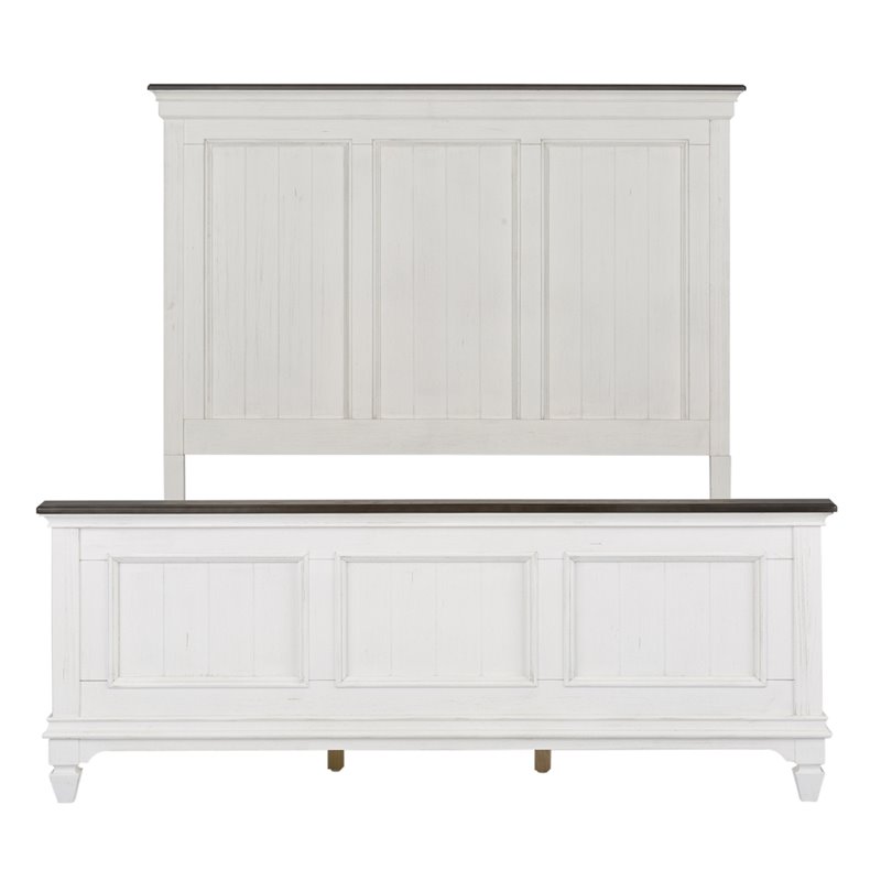 Pemberly Row White Queen Panel Bed with Felt Lined Drawers and Slat System
