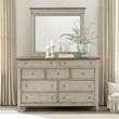 Pemberly Row Dresser and Mirror in Weathered Linen with Felt Lined Drawers