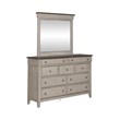 Pemberly Row Dresser and Mirror in Weathered Linen with Felt Lined Drawers