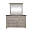 Pemberly Row Dresser and Mirror in Weathered Linen with Felt Lined Drawers