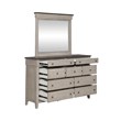 Pemberly Row Dresser and Mirror in Weathered Linen with Felt Lined Drawers