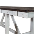 Pemberly Row 5 Pc Trestle Table Set in White Wood Finish