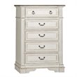 Pemberly Row White 5 Drawer Chest with Dovetail and Full Extension Glides