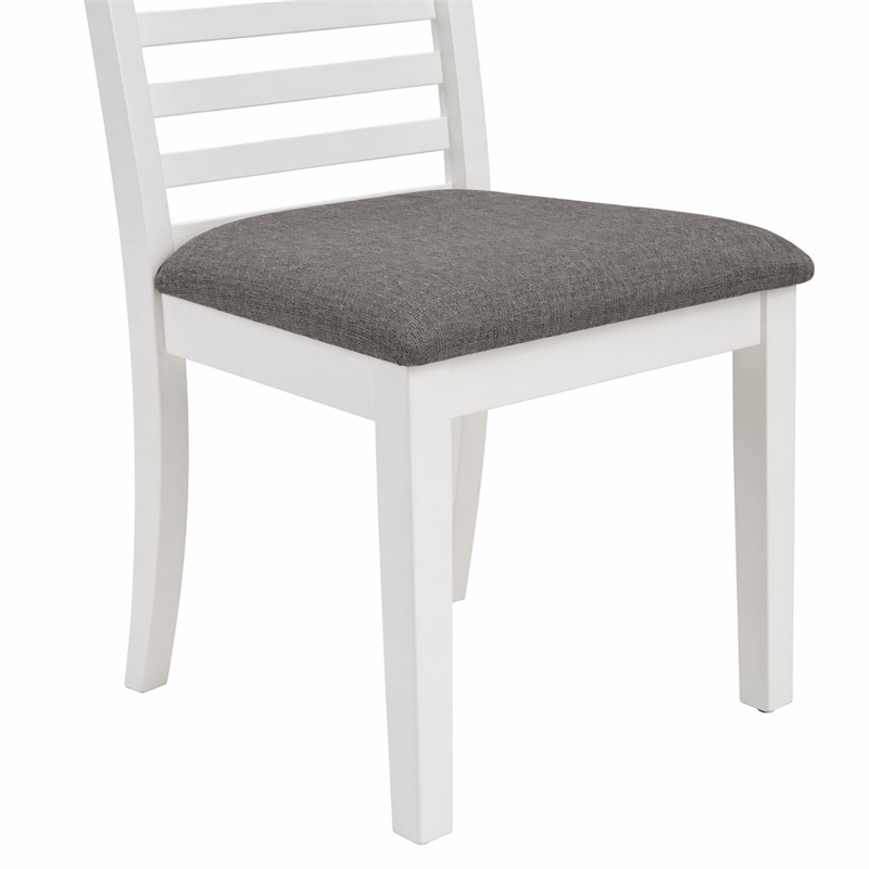 Pemberly Row 3-Piece Drop Leaf Dining Set in White and Carbon Gray