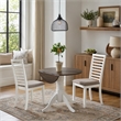 Pemberly Row 3-Piece Drop Leaf Dining Set in White and Carbon Gray