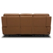 Pemberly Row Cooper Transitional Leather Power Reclining Sofa in Camel