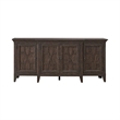 Pemberly Row 76 Inch TV Console with Chippendale Fretwork in Brown