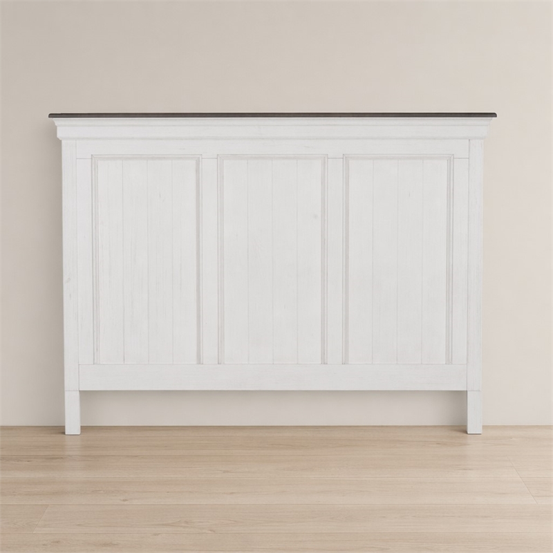 Pemberly Row White King Panel Headboard with Bolt On Rail System