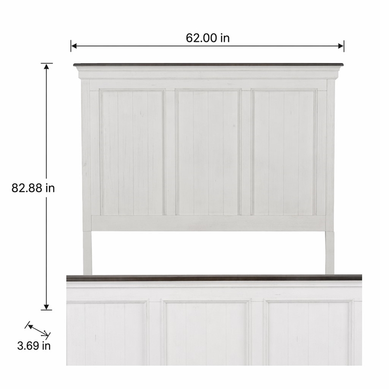 Pemberly Row White King Panel Headboard with Bolt On Rail System