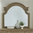 Pemberly Row Mirror with Scrolled Cap Rail in Weathered Bisque