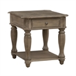 Pemberly Row End Table with Drawer and Bottom Shelf in Weathered Bisque