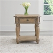 Pemberly Row End Table with Drawer and Bottom Shelf in Weathered Bisque