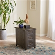 Pemberly Row Wood Chair Side Table with Beveled Edge in Peppercorn Espresso