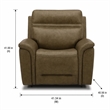 Pemberly Row Cooper Transitional Leather Power Recliner in Camel