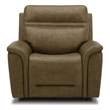 Pemberly Row Cooper Transitional Leather Power Recliner in Camel