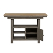 Pemberly Row Solid Rubber Wood Kitchen Island in Gray and Sandstone