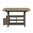 Pemberly Row Solid Rubber Wood Kitchen Island in Gray and Sandstone