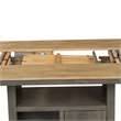 Pemberly Row Solid Rubber Wood Kitchen Island in Gray and Sandstone
