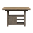 Pemberly Row Solid Rubber Wood Kitchen Island in Gray and Sandstone