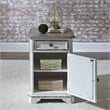 Pemberly Row White Chair Side Table with Dovetail Drawer Construction