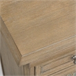 Pemberly Row Mirrored Chair Side Table in Weathered Bisque with Bead Molding