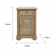 Pemberly Row Mirrored Chair Side Table in Weathered Bisque with Bead Molding
