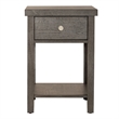 Pemberly Row Dark Gray Drawer Chair Side Table with Dovetail Construction