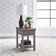Pemberly Row Dark Gray Drawer Chair Side Table with Dovetail Construction