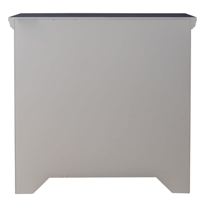 Pemberly Row 2 Door Accent Cabinet in White/Gray with Mirrored Glass