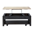 Pemberly Row Lift Top Cocktail Table in Charcoal and Ash with English Drawer