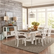 Pemberly Row 7-Piece Two-Tone Trestle Dining Set with Storage Shelf