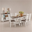 Pemberly Row 7-Piece Two-Tone Trestle Dining Set with Storage Shelf