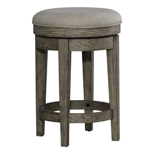 Pemberly Row 25&quot Wood Console Stool with Rubberwood in Burnished Beige