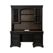 Pemberly Row Credenza and Hutch with File Drawers in Aged Charcoal