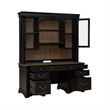 Pemberly Row Credenza and Hutch with File Drawers in Aged Charcoal