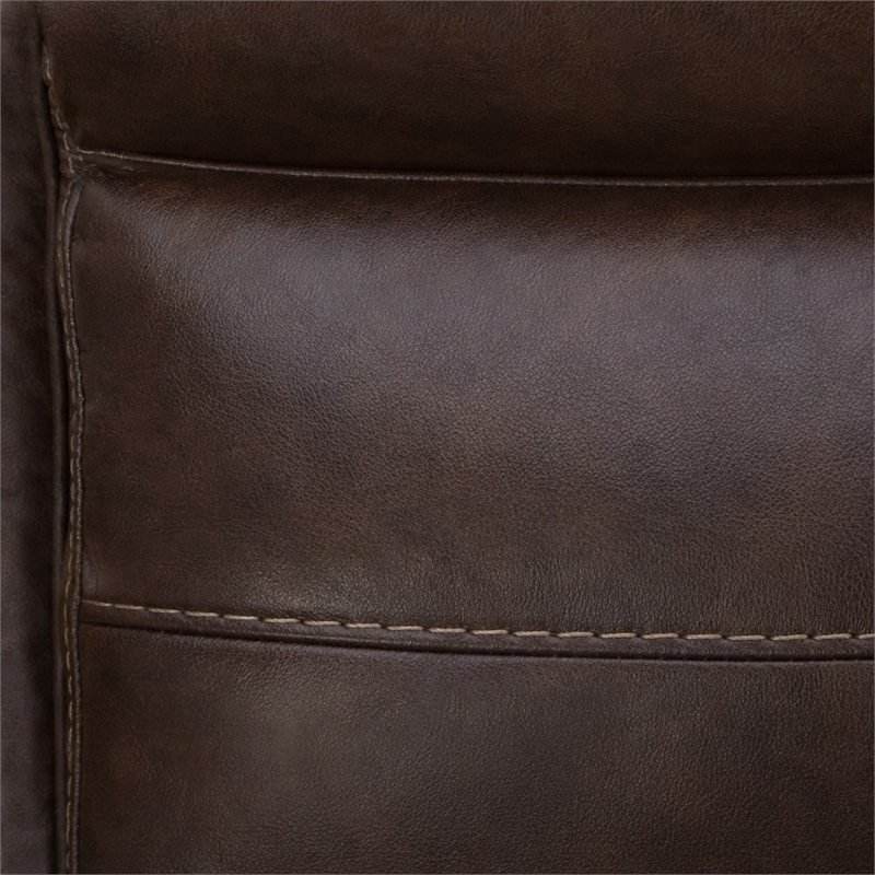 Pemberly Row Blair 6-Piece Transitional Leather Sectional in Brown