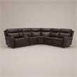 Pemberly Row Blair 6-Piece Transitional Leather Sectional in Brown