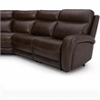 Pemberly Row Blair 6-Piece Transitional Leather Sectional in Brown