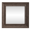 Pemberly Row Contemporary Wood Mirror with Inset LED Lights in Graystone
