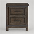 Pemberly Row Dark Gray 2 Drawer Night Stand with Dovetail Drawer Glides