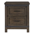 Pemberly Row Dark Gray 2 Drawer Night Stand with Dovetail Drawer Glides