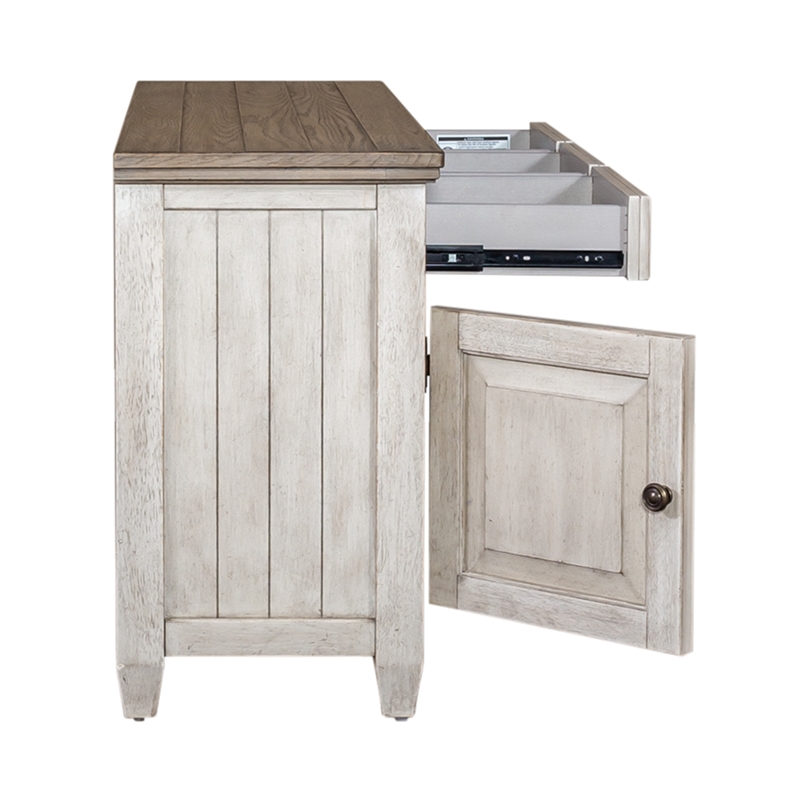 Pemberly Row White 56 Inch Tile TV Console with Dovetail Construction