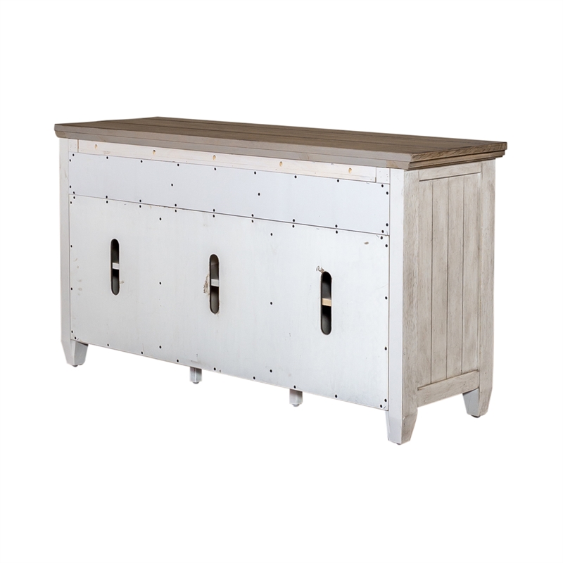 Pemberly Row White 56 Inch Tile TV Console with Dovetail Construction
