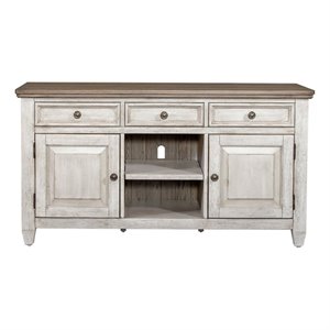 Pemberly Row White 56 Inch Tile TV Console with Dovetail Construction