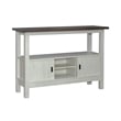 Pemberly Row Sideboard with Sliding Doors and Open Shelf in Textured White