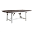 Pemberly Row White Fixed Top Trestle Table with Solid Wood Top