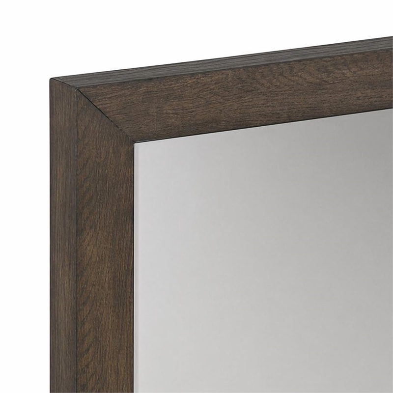 Pemberly Row Dark Gray Mirror with Heavy Distressing and Beveled Case