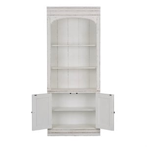 Pemberly Row White Bunching Bookcase with Dovetail and Canted Corners
