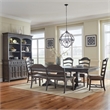 Pemberly Row 6 Piece Trestle Table Set with Ladder Back Chairs in Brown